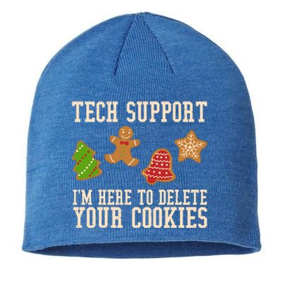 Tech Support Im Here To Delete Your Cookies Funny Christmas Holiday Sustainable Beanie