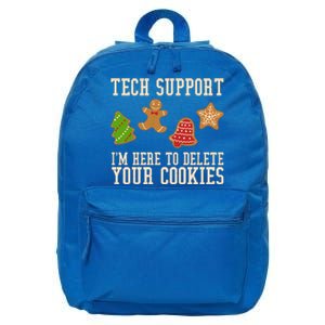 Tech Support Im Here To Delete Your Cookies Funny Christmas Holiday 16 in Basic Backpack