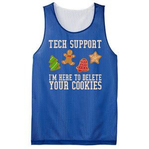 Tech Support Im Here To Delete Your Cookies Funny Christmas Holiday Mesh Reversible Basketball Jersey Tank