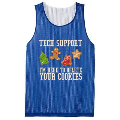 Tech Support Im Here To Delete Your Cookies Funny Christmas Holiday Mesh Reversible Basketball Jersey Tank