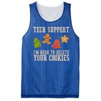 Tech Support Im Here To Delete Your Cookies Funny Christmas Holiday Mesh Reversible Basketball Jersey Tank