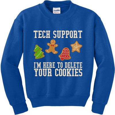 Tech Support Im Here To Delete Your Cookies Funny Christmas Holiday Kids Sweatshirt