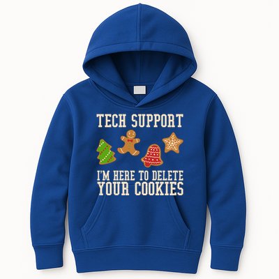 Tech Support Im Here To Delete Your Cookies Funny Christmas Holiday Kids Hoodie