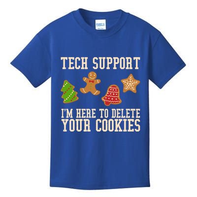 Tech Support Im Here To Delete Your Cookies Funny Christmas Holiday Kids T-Shirt