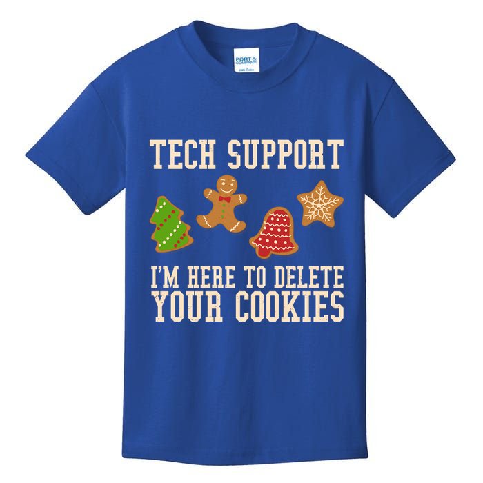 Tech Support Im Here To Delete Your Cookies Funny Christmas Holiday Kids T-Shirt
