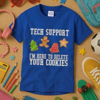 Tech Support Im Here To Delete Your Cookies Funny Christmas Holiday Kids T-Shirt