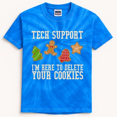 Tech Support Im Here To Delete Your Cookies Funny Christmas Holiday Kids Tie-Dye T-Shirt