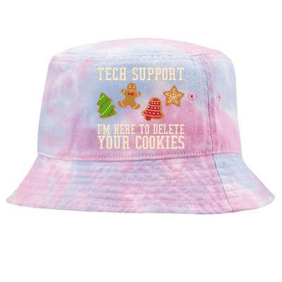 Tech Support Im Here To Delete Your Cookies Funny Christmas Holiday Tie-Dyed Bucket Hat