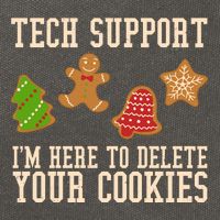 Tech Support Im Here To Delete Your Cookies Funny Christmas Holiday Cotton Canvas Backpack
