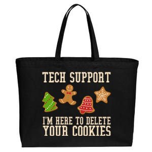 Tech Support Im Here To Delete Your Cookies Funny Christmas Holiday Cotton Canvas Jumbo Tote