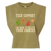 Tech Support Im Here To Delete Your Cookies Funny Christmas Holiday Garment-Dyed Women's Muscle Tee