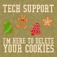 Tech Support Im Here To Delete Your Cookies Funny Christmas Holiday Garment-Dyed Women's Muscle Tee