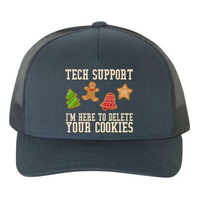 Tech Support Im Here To Delete Your Cookies Funny Christmas Holiday Yupoong Adult 5-Panel Trucker Hat