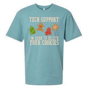 Tech Support Im Here To Delete Your Cookies Funny Christmas Holiday Sueded Cloud Jersey T-Shirt