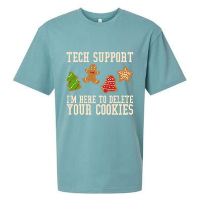 Tech Support Im Here To Delete Your Cookies Funny Christmas Holiday Sueded Cloud Jersey T-Shirt
