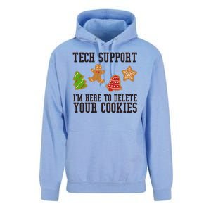 Tech Support Im Here To Delete Your Cookies Funny Christmas Holiday Unisex Surf Hoodie