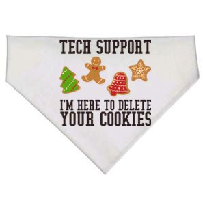 Tech Support Im Here To Delete Your Cookies Funny Christmas Holiday USA-Made Doggie Bandana