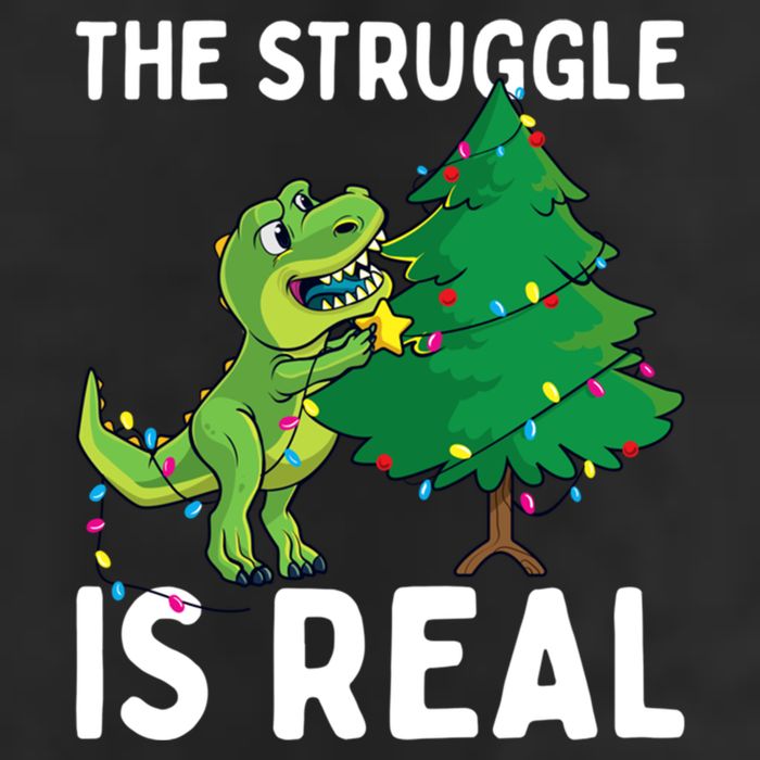 The Struggle Is Real Dinosaur And Xmas Tree Christmas Trex Funny Gift Cool Comfort Performance Bucket Hat