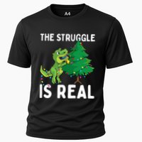 The Struggle Is Real Dinosaur And Xmas Tree Christmas Trex Funny Gift Performance Shirt