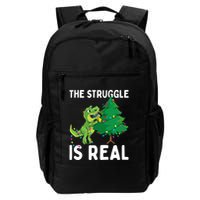 The Struggle Is Real Dinosaur And Xmas Tree Christmas Trex Funny Gift Backpack