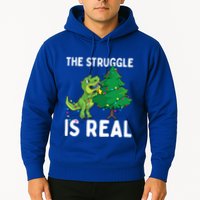 The Struggle Is Real Dinosaur And Xmas Tree Christmas Trex Funny Gift Hoodie