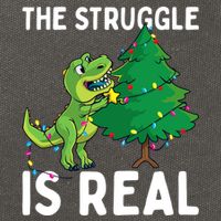 The Struggle Is Real Dinosaur And Xmas Tree Christmas Trex Funny Gift Cotton Canvas Backpack