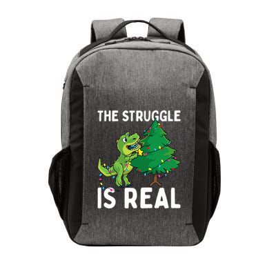 The Struggle Is Real Dinosaur And Xmas Tree Christmas Trex Funny Gift Vector Backpack
