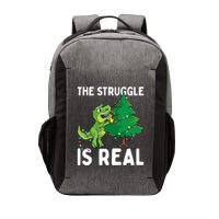 The Struggle Is Real Dinosaur And Xmas Tree Christmas Trex Funny Gift Vector Backpack