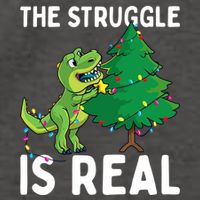 The Struggle Is Real Dinosaur And Xmas Tree Christmas Trex Funny Gift Vector Backpack