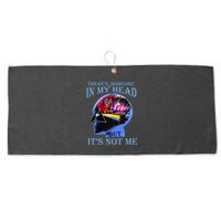 There’S Someone In My Head But It’S Not Me Large Microfiber Waffle Golf Towel