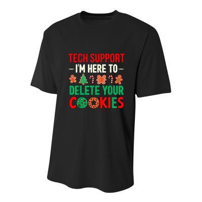 Tech Support IM Here To Delete Your Cookies Funny It Nerds Youth Performance Sprint T-Shirt