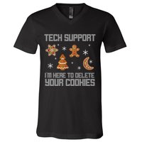 Tech Support I'm Here To Delete Your Cookies V-Neck T-Shirt
