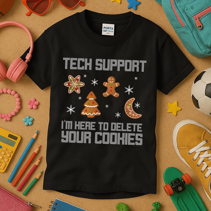 Tech Support I'm Here To Delete Your Cookies Kids T-Shirt