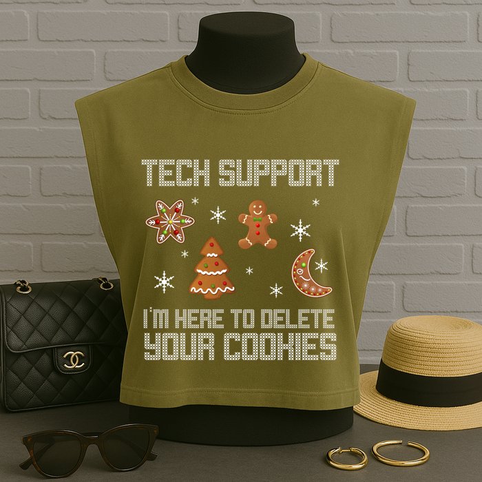 Tech Support I'm Here To Delete Your Cookies Garment-Dyed Women's Muscle Tee
