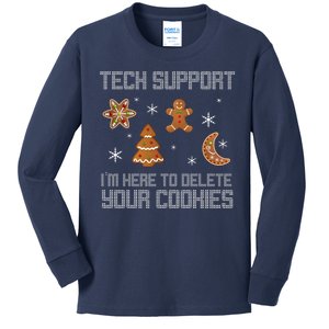 Tech Support I'm Here To Delete Your Cookies Kids Long Sleeve Shirt