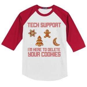 Tech Support I'm Here To Delete Your Cookies Kids Colorblock Raglan Jersey