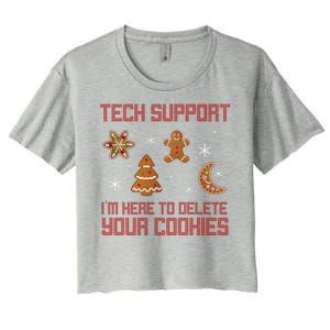 Tech Support I'm Here To Delete Your Cookies Women's Crop Top Tee