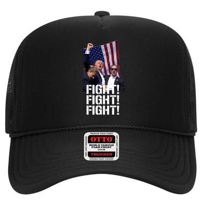 Trump Shooting Injured In Shooting At Pennsylvania Rally High Crown Mesh Back Trucker Hat