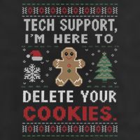 Tech Support IM Here To Delete Your Cookies Xmas Programmer 7 Panel Mesh Trucker Snapback Hat