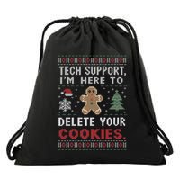 Tech Support IM Here To Delete Your Cookies Xmas Programmer Drawstring Bag