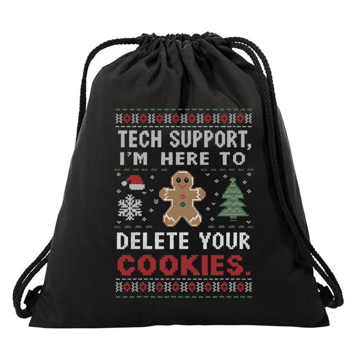 Tech Support IM Here To Delete Your Cookies Xmas Programmer Drawstring Bag