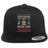 Tech Support IM Here To Delete Your Cookies Xmas Programmer Flat Bill Trucker Hat