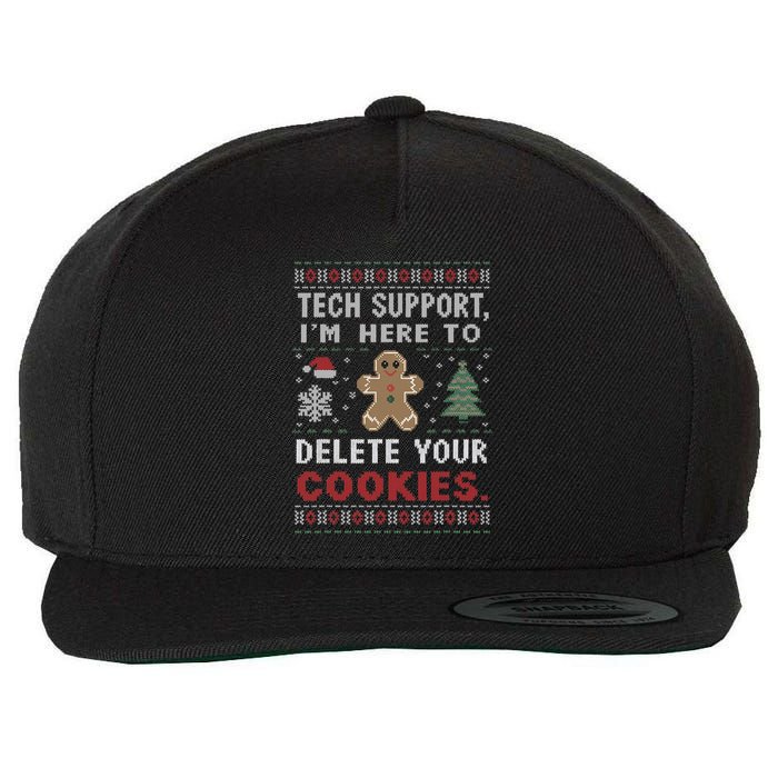 Tech Support IM Here To Delete Your Cookies Xmas Programmer Wool Snapback Cap
