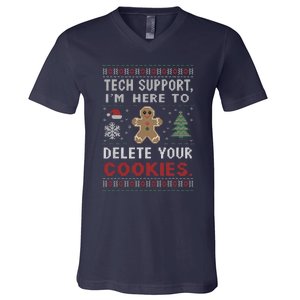 Tech Support IM Here To Delete Your Cookies Xmas Programmer V-Neck T-Shirt