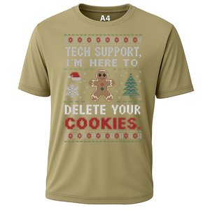 Tech Support IM Here To Delete Your Cookies Xmas Programmer Cooling Performance Crew T-Shirt