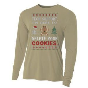 Tech Support IM Here To Delete Your Cookies Xmas Programmer Cooling Performance Long Sleeve Crew