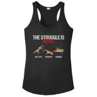 The Struggle Is Real T Rex Dinosaur Workout Fitness Ladies PosiCharge Competitor Racerback Tank