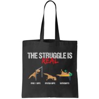 The Struggle Is Real T Rex Dinosaur Workout Fitness Tote Bag