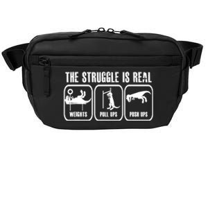 The Struggle Is Real Funny Dinosaurus Workout Weights Crossbody Pack