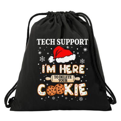 Tech Support IM Here To Delete Your Cookies Funny Christmas Drawstring Bag